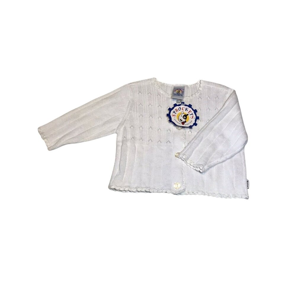 Sprockets Baby Age 6-9 Month Sweater Cardigan White New With Tags